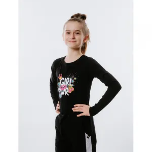Dievčenské tričko s dlhým rukávom AUTHORITY KIDS T-POWER black