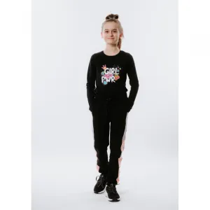 Dievčenské tričko s dlhým rukávom AUTHORITY KIDS T-POWER black