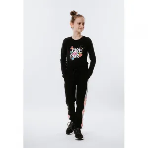 Dievčenské tričko s dlhým rukávom AUTHORITY KIDS T-POWER black