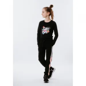 Dievčenské tričko s dlhým rukávom AUTHORITY KIDS T-POWER black