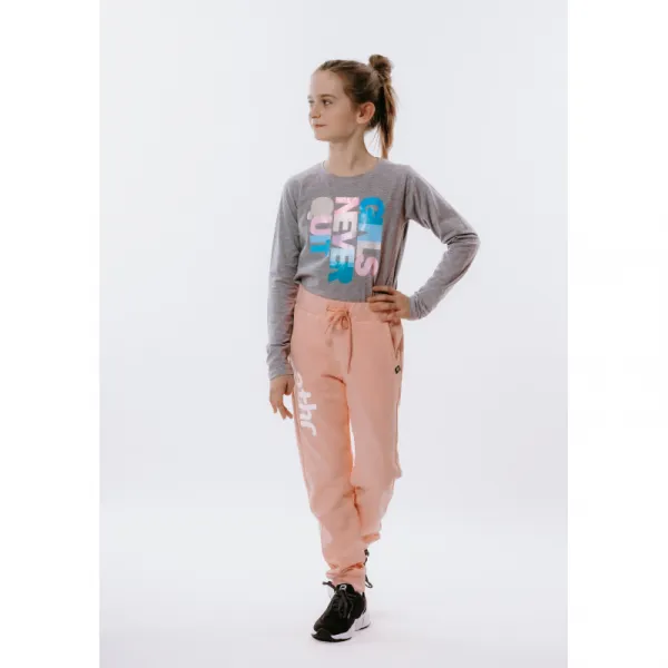 Dievčenské tričko s dlhým rukávom AUTHORITY KIDS T-NEVER grey