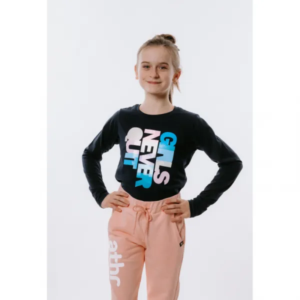 Dievčenské tričko s dlhým rukávom AUTHORITY KIDS T-NEVER navy