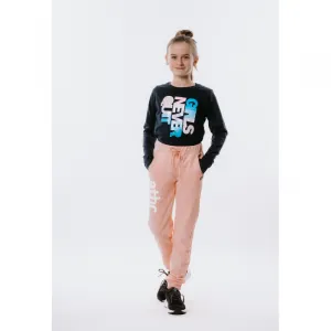 Dievčenské tričko s dlhým rukávom AUTHORITY KIDS T-NEVER navy