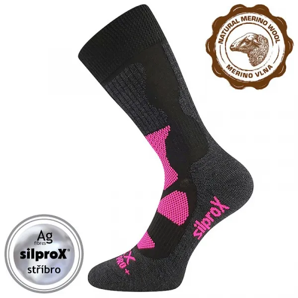 Dámske turistické ponožky VOXX Etrex-Black Pink