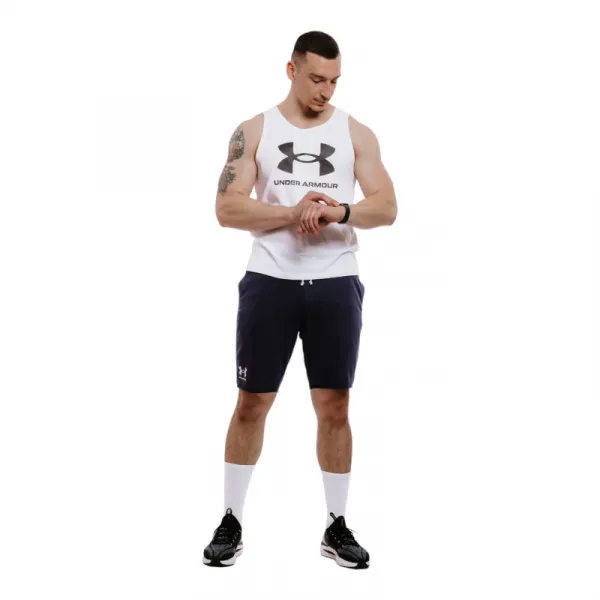 Pánske tričko bez rukávov UNDER ARMOUR UA SPORTSTYLE LOGO TANK-WHT