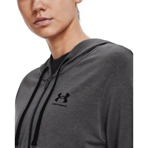 Dámska mikina so zipsom UNDER ARMOUR Rival Terry FZ Hoodie-GRY