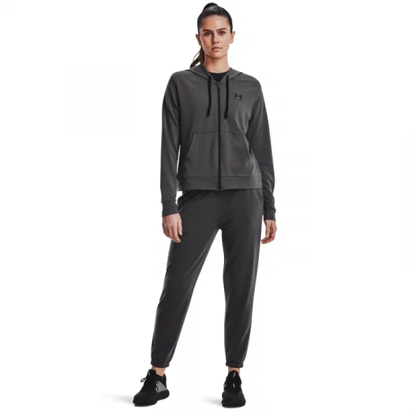 Dámska mikina so zipsom UNDER ARMOUR Rival Terry FZ Hoodie-GRY