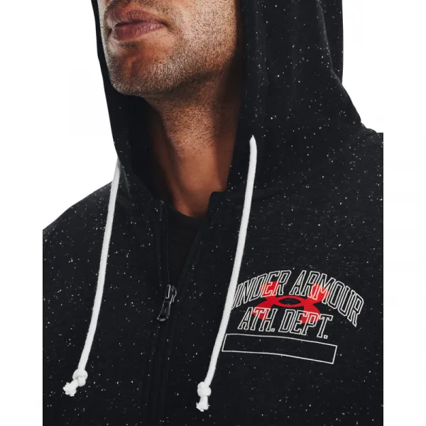 Pánska mikina s kapucňou UNDER ARMOUR UA Rival Try Athlc Dep FZ HD-BLK