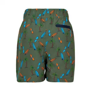 Chlapčenské plavky COLOR KIDS Swim shorts short AOP-dark ivy