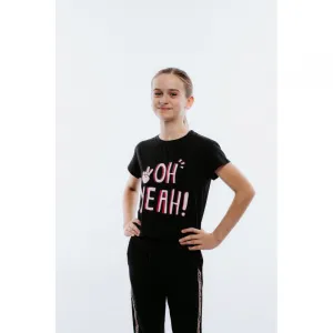Dievčenské tričko s krátkym rukávom AUTHORITY KIDS T-COL G black