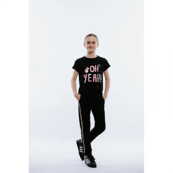 Dievčenské tričko s krátkym rukávom AUTHORITY KIDS T-COL G black