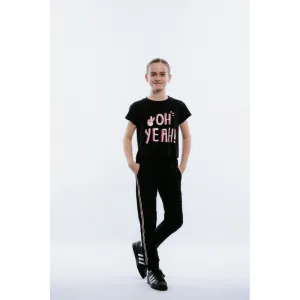Dievčenské tričko s krátkym rukávom AUTHORITY KIDS T-COL G black