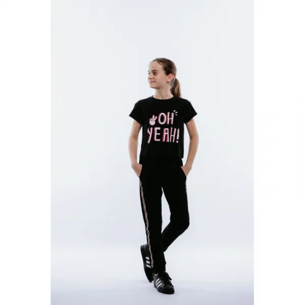 Dievčenské tričko s krátkym rukávom AUTHORITY KIDS T-COL G black