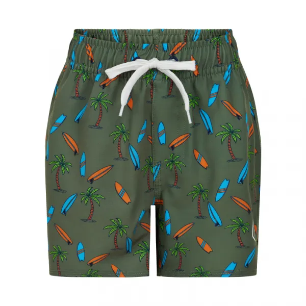 Chlapčenské plavky COLOR KIDS Swim shorts short AOP-dark ivy