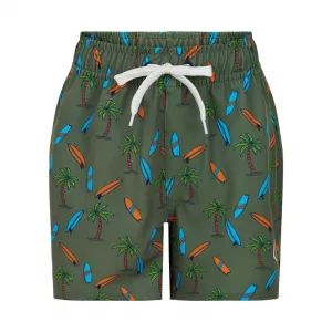 Chlapčenské plavky COLOR KIDS Swim shorts short AOP-dark ivy
