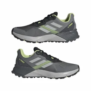 Pánska bežecká trailová obuv ADIDAS Terrex Soulstride grey four grey two pulse lime