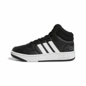 Juniorská rekreačná obuv ADIDAS Hoops Mid 3.0 K core black cloud white grey six