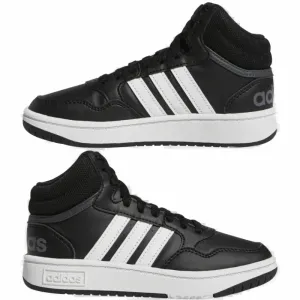 Juniorská rekreačná obuv ADIDAS Hoops Mid 3.0 K core black cloud white grey six