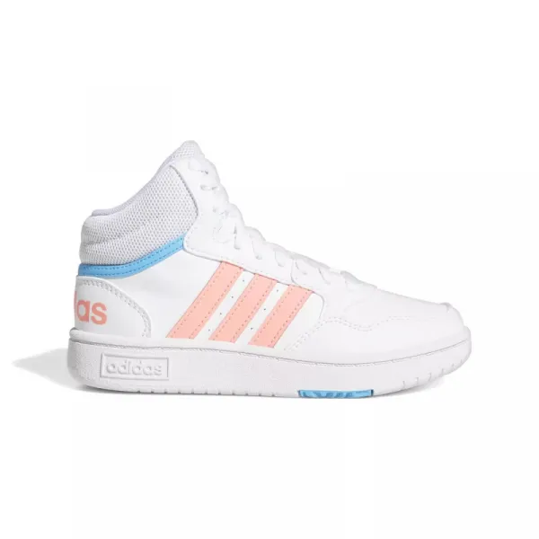 Dievčenská rekreačná obuv ADIDAS Hoops Mid 3.0 K cloud white acid red sky rush