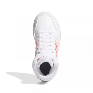 Dievčenská rekreačná obuv ADIDAS Hoops Mid 3.0 K cloud white acid red sky rush