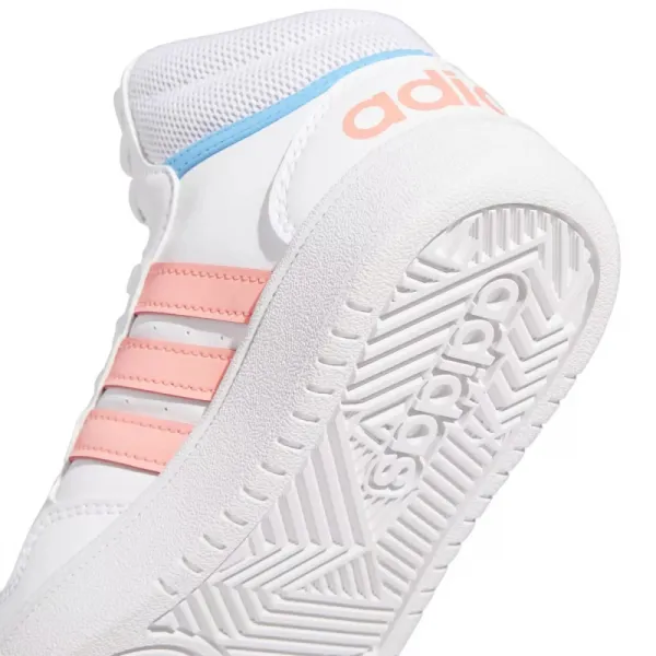 Dievčenská rekreačná obuv ADIDAS Hoops Mid 3.0 K cloud white acid red sky rush