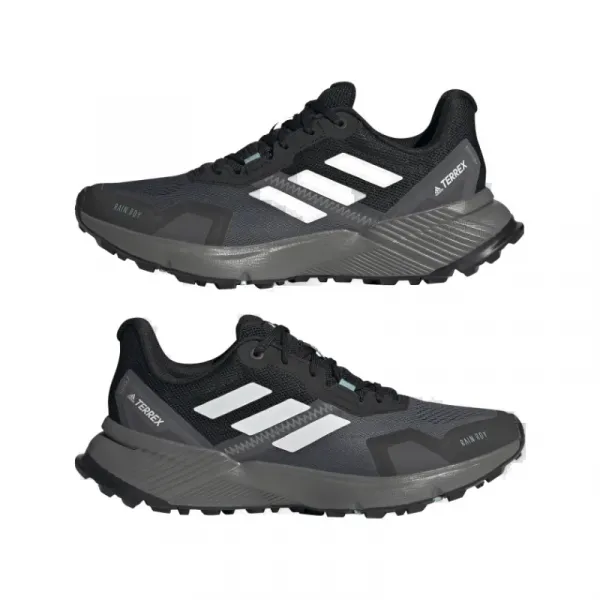 Dámska bežecká trailová obuv ADIDAS Terrex Soulstride Rain.RDY core black crystal white mint ton