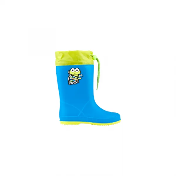 Chlapčenské gumáky COQUI Rainy Collar Frog sea blue citrus