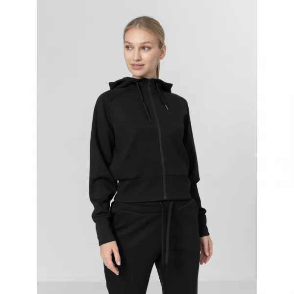 Dámska mikina so zipsom 4F WOMENS SWEATSHIRT BLD027-20S-DEEP BLACK