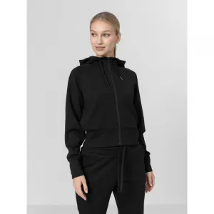 Dámska mikina so zipsom 4F WOMENS SWEATSHIRT BLD027-20S-DEEP BLACK