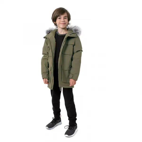 Chlapčenská bunda 4F JUNIOR BOYS JACKET JKUM001-43S-KHAKI