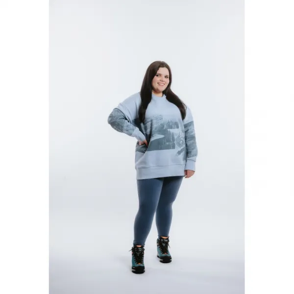 Dámska turistická mikina s kapucňou 4F WOMENS SWEATSHIRT BLD013-34S-LIGHT BLUE