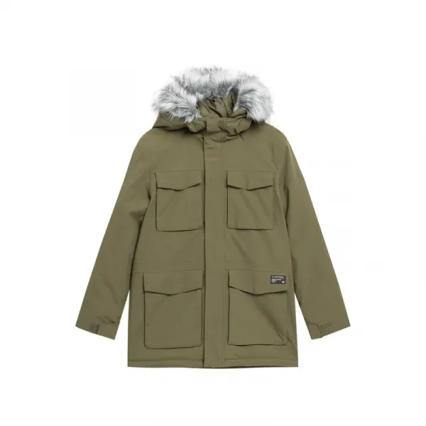 Chlapčenská bunda 4F JUNIOR BOYS JACKET JKUM001-43S-KHAKI