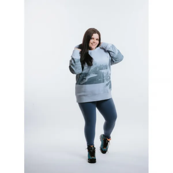Dámska turistická mikina s kapucňou 4F WOMENS SWEATSHIRT BLD013-34S-LIGHT BLUE