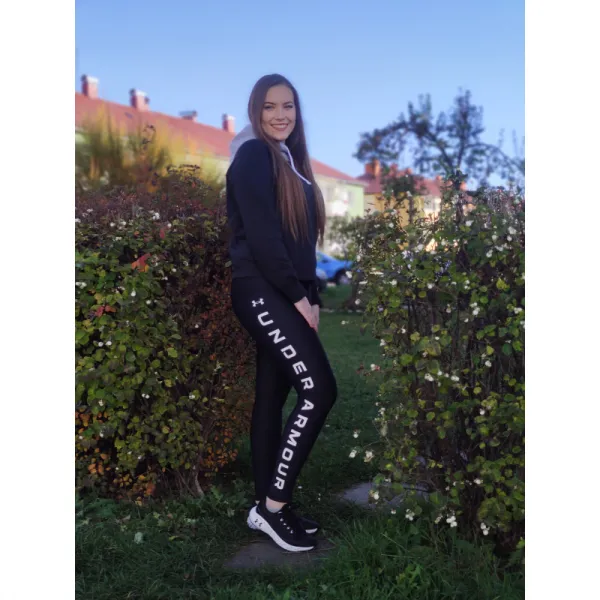 Dámske kompresné legíny UNDER ARMOUR Armour Branded Legging-BLK-1376327-001
