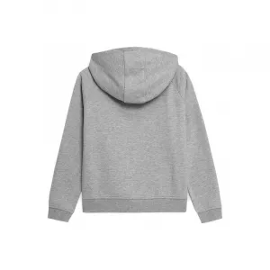 Dievčenská mikina s kapucňou 4F JUNIOR GIRLS SWEATSHIRT JBLD002-25M-GREY MELANGE