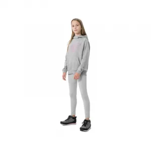 Dievčenská mikina s kapucňou 4F JUNIOR GIRLS SWEATSHIRT JBLD002-25M-GREY MELANGE