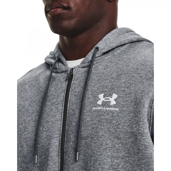 Pánska tréningová mikina so zipsom UNDER ARMOUR UA Essential Fleece FZ Hood-GRY-1373881-012