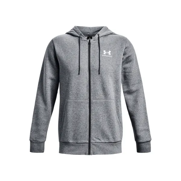 Pánska tréningová mikina so zipsom UNDER ARMOUR UA Essential Fleece FZ Hood-GRY-1373881-012