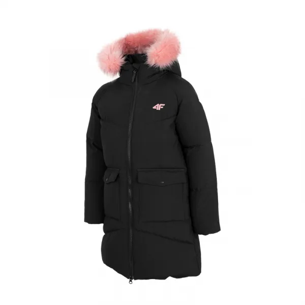 Dievčenská bunda 4F JUNIOR GIRLS JACKET JKUDP004-20S-DEEP BLACK