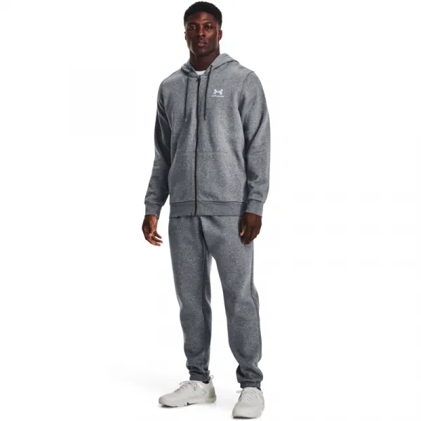 Pánska tréningová mikina so zipsom UNDER ARMOUR UA Essential Fleece FZ Hood-GRY-1373881-012