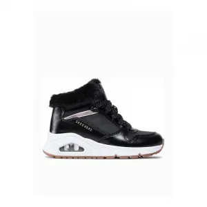 Dievčenské členkové zimné topánky SKECHERS Uno Cozy On Air black gold