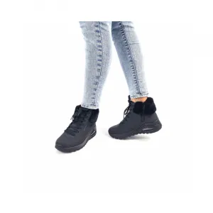 Dámske členkové zimné topánky SKECHERS Uno Rugged Fall Air black