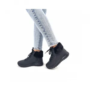 Dámske členkové zimné topánky SKECHERS Uno Rugged Fall Air black