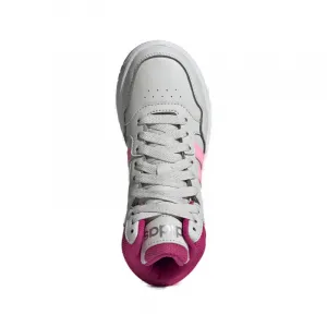 Dievčenská rekreačná obuv ADIDAS Hoops 3.0 Mid K grey one beam pink team real magenta