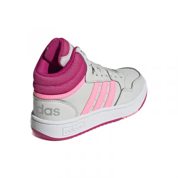 Dievčenská rekreačná obuv ADIDAS Hoops 3.0 Mid K grey one beam pink team real magenta