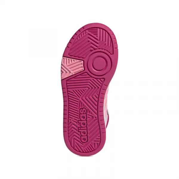 Dievčenská rekreačná obuv ADIDAS Hoops 3.0 Mid K grey one beam pink team real magenta