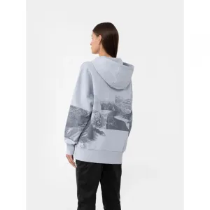 Dámska turistická mikina s kapucňou 4F WOMENS SWEATSHIRT BLD013-34S-LIGHT BLUE