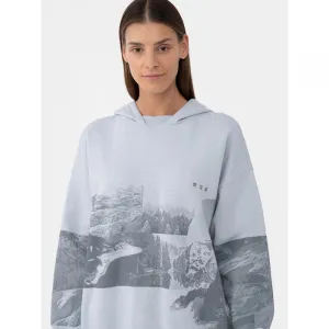 Dámska turistická mikina s kapucňou 4F WOMENS SWEATSHIRT BLD013-34S-LIGHT BLUE