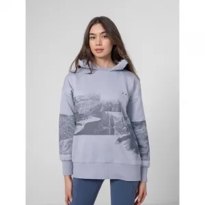Dámska turistická mikina s kapucňou 4F WOMENS SWEATSHIRT BLD013-34S-LIGHT BLUE