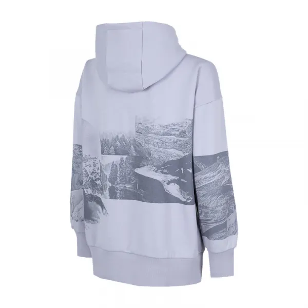 Dámska turistická mikina s kapucňou 4F WOMENS SWEATSHIRT BLD013-34S-LIGHT BLUE
